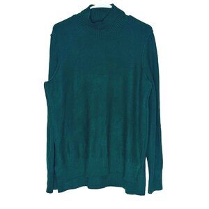 Calvin Klein Jeans Forest Green Turtleneck Sweater Women's L/G Visible Seams